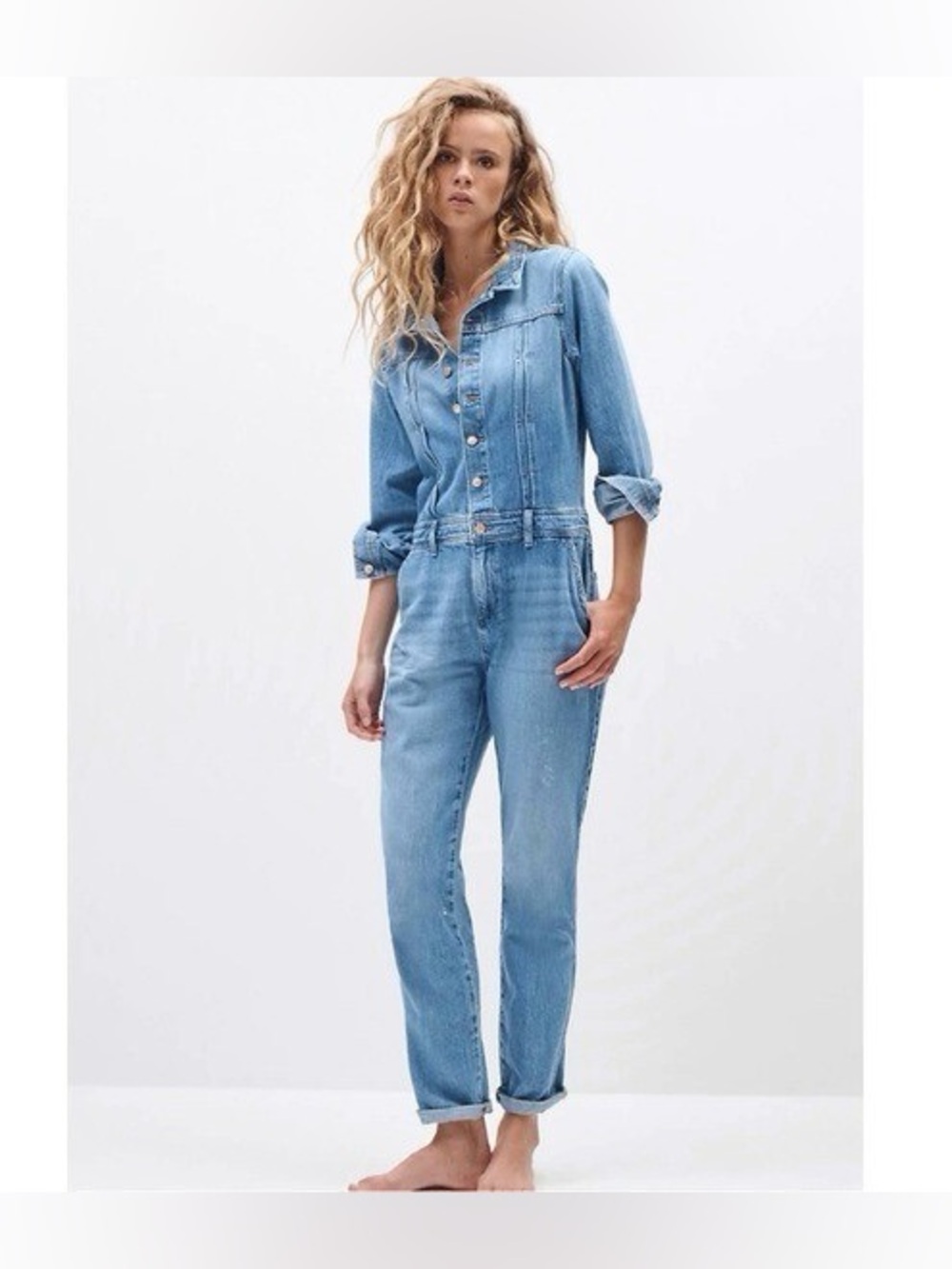 OWN Long Sleeve Denim Jumpsuit, NWT, 6R